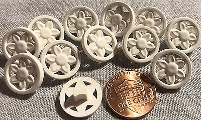 $4.99 • Buy 12 White Pierced Flower Floral Shank Buttons Almost 5/8  15.3mm # 8255