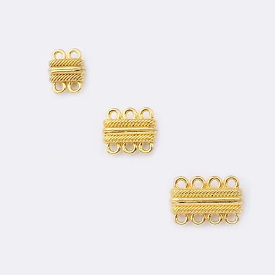 5Sets Gold Plated 2/3/4 Strands Magnetic Clasp For Jewelry Bracelet Making • $4.49