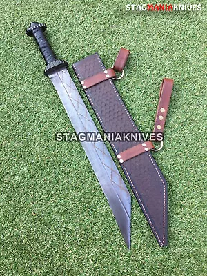 15'' Hand Forged Rail Road Carbon Steel Hunting Seax Viking Valhalla Knife • $149.99