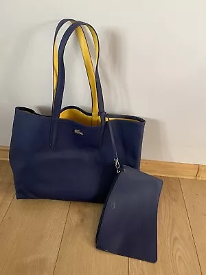 Genuine Lacoste Bag Reversible Bag Purse Set Navy Yellow • £29.99