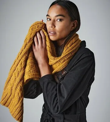 Beechfield Scarf Cable Knit Melange Heavy Wrap Around Hand Thick Fabric Soft • £15.99