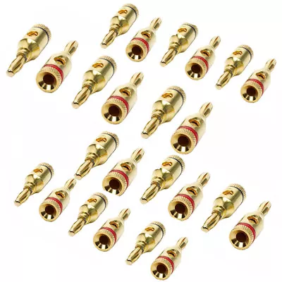 $9.79 • Buy 24 Pcs 24k Gold Plated Musical Jack Speaker Cable Wire Pin Banana Plug Connector