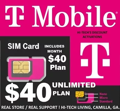 T-Mobile SIM Card Prepaid ✅ INCLUDES $40 Plan Unlimited 5G/4G LTE 1st 30 Days • $29.95