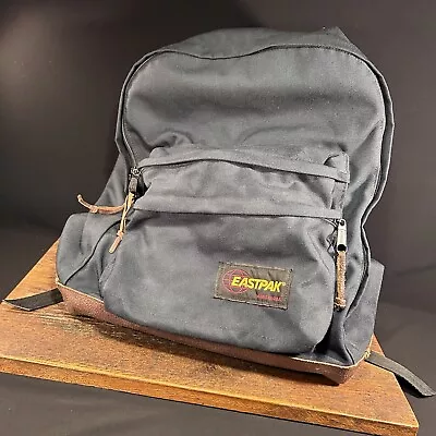 Vintage Backpack Eastpak USA Leather Bottom PRIORITY MAIL • $77.99