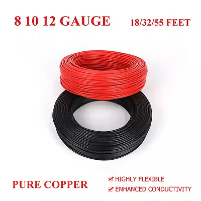 $15.03 • Buy 12 10 8Ga Gauge AWG Automotive Wiring Battery Welding Cable Wire Pure Copper Lot