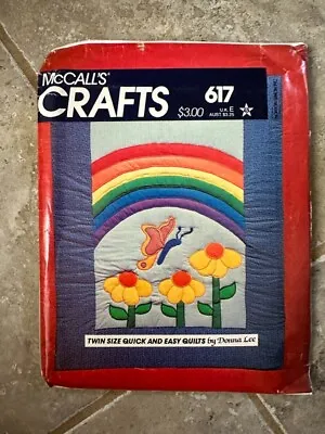 McCall's  Rainbow-Butterfly Quilt  #617 Twin Size Pattern Vintage OOP Donna Lee • $5.99