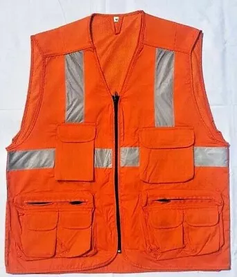 Men Multi Pocket Cotton Utility Vest Workwear Waistcoat Safety/Warehouse New • £9.99