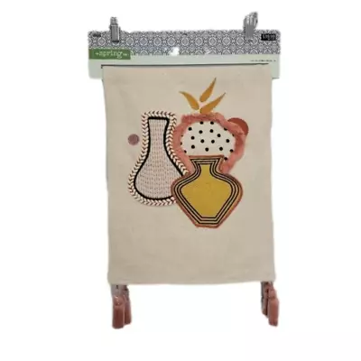 Aloe Vera Linens Table Runner Embroidery Vase • $30