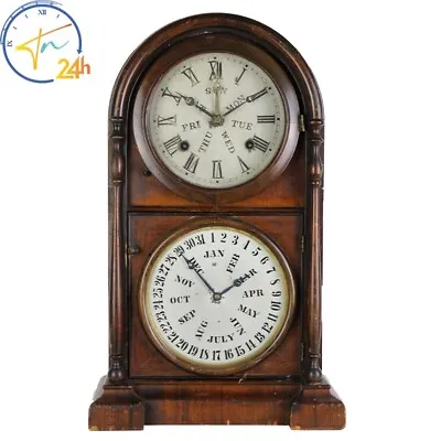 Antique 1868 Welch Spring And Co Calendar Mantel Clock B.B Lewis Perpetual • $450