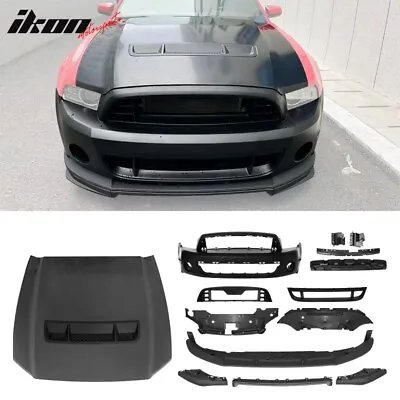 Fits 10-14 Ford Mustang Front Bumper Cover GT500 Conversion W/ Hood Grille Lip • $1132.51