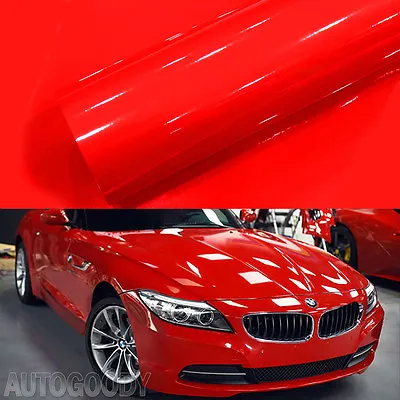 12  X 60  Super Gloss Red Vinyl Film Wrap Sticker Air Bubble Free 1ft X 5ft • $8.82