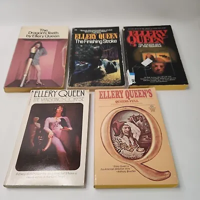 Lot Of 5 Ellery Queen Mystery Thriller Paperback Books Vintage • $13.99