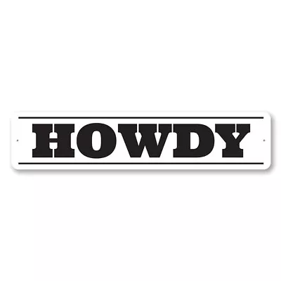 Howdy Barn Decorative Welcome Sign Horse Rider Old Western Metal Sign • $21.15