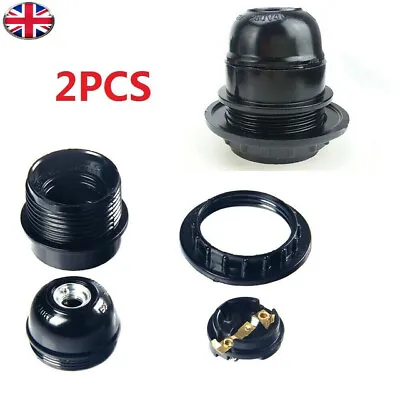 2pcs Modern Screw E27 Light Bulb Lamp Holder Base Pendant Socket UK • £4.99