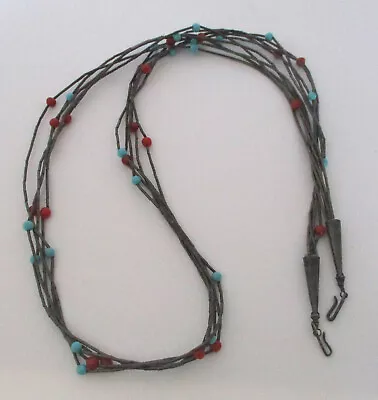 Vintage Turquoise/Coral Bead Necklace • $2.99