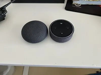 $10.80 • Buy Google Home Mini Charcoal Mini Smart Home Assistant +  Amazon Echo Hardly Used