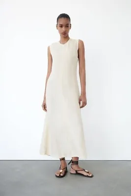 Nwt Zara Linen Midi Dress S $90  7687 • $39