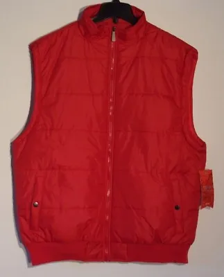 New Men's Xl Old Skool Red Bubble Vest Sleeveless Coat Jacket 100%poly $40 #1470 • $29.99