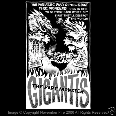 Gigantis The Fire Monster Godzilla Raids Again Anguirus Kaiju 1955 Shirt NFT215 • $18.99