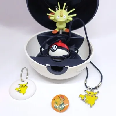 Pokemon Meowth Pokeball Jewellery Box With Pikachu Keyring Badge Magic 8 Ball • £9