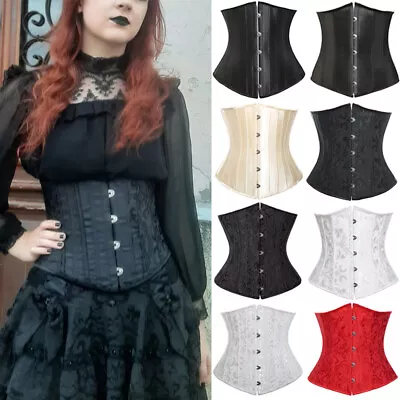 £12.79 • Buy Women Boned Cincher Lace-Up Underbust Waist Train Corset Trainer Body Shaper UK