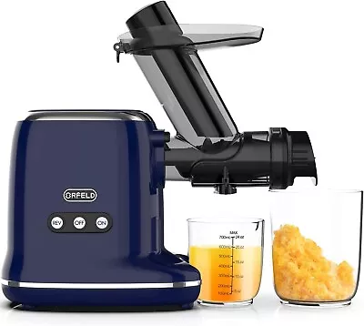 ORFELD Masticating Juicer Extractor W/ 92% Juice Yield Vegs. & Fruits - Blue • $52.99