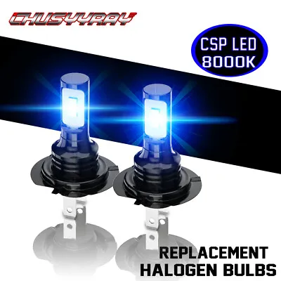 2x H7 Motorcycle LED Headlights Bulbs Kit High/Low Beam 200W Ice Blue 8000K • $13.99