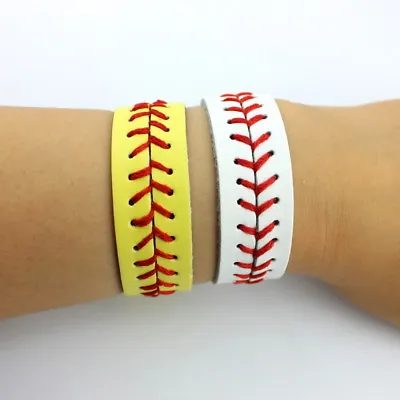 $3.99 • Buy Handmade Baseball Leather Wrap Bracelet Softball Keychains Sports Jewelry