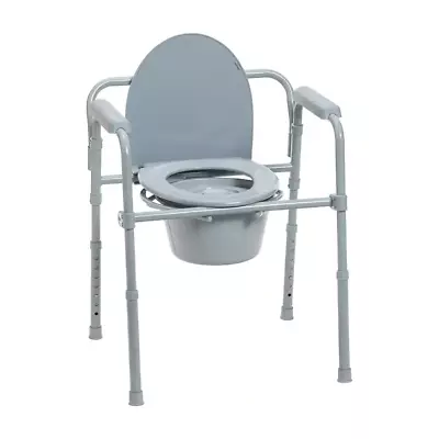 Drive Medical Bedside Commode Supports Up To 350-Lbs Folding Steel • $49.02