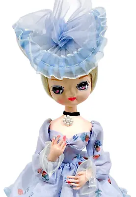 Vintage 1970s Big Eyes BRADLEY Cloth Doll KOREA 12.5  Tall Blue DRESS Posable • $9.99