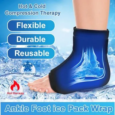 Ankle Foot Ice Pack Wrap Foot Ice Pack Wrap Hot Cold Therapy Cooling Sock • £11.36