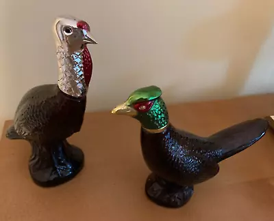 Avon Birds Lot Of 2 Pheasant & Turkey Vintage Decanter Bottles Empty Bottles • $12