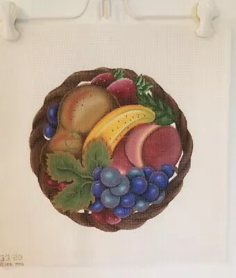 $99.99 • Buy Hand Painted Needlepoint Canvas By Melissa Shirley MSD 1991 Fruit Basket (41)