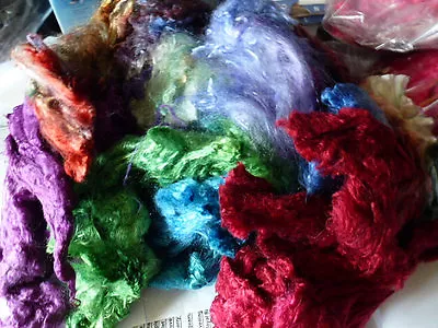Mulberry Silk Mixed Colors Dyed 2 Ounce For Spinning Felting Carding • $12