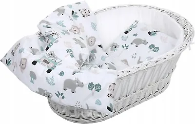 £9.99 • Buy Baby 2pc Bedding Set Fit Crib/Cradle/Moses Basket/Pushchair 70x80cm On Safari