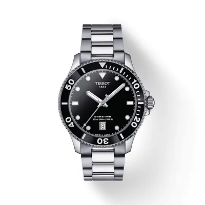 Tissot Seastar 1000 40mm Black Dial Swiss Made Dive Watch T1204101105100 NWT • $354