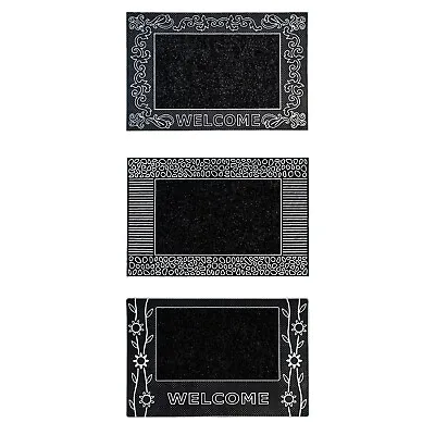 JVL Rico PVC And Carpet Silver Metallic Effect Indoor Entrance Doormat 45x70cm • £12.99