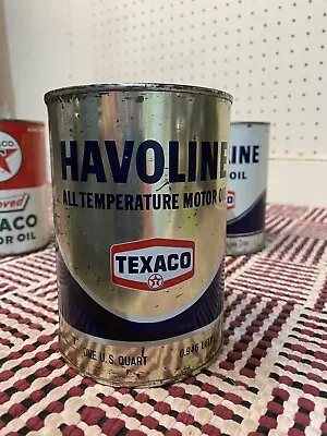 Empty Metal Texaco Havoline All Temp 1 Qt Oil Can • $29