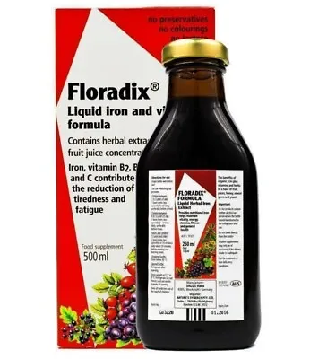 £10.40 • Buy Floradix Floravital Herbal Liquid Iron Liquid - 500ml