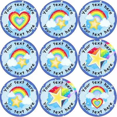 144 Personalised Rainbows 30 Mm Reward Stickers School Teachers Nursery • £3.79