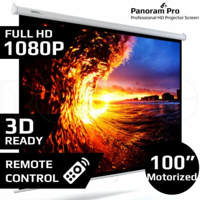 100  Inch Electric Motorised Projector Screen Home Theatre HD TV Projection 3D • $229.95