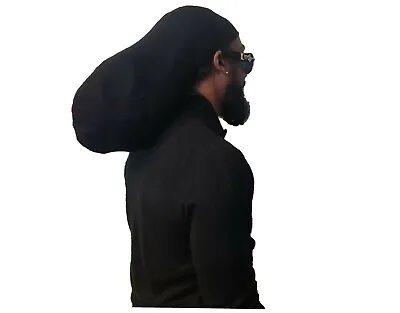 Black Long Dreadlocks Rasta Hat Stocking Turban Cap Rastafari Tam Large  12'' • $9.56