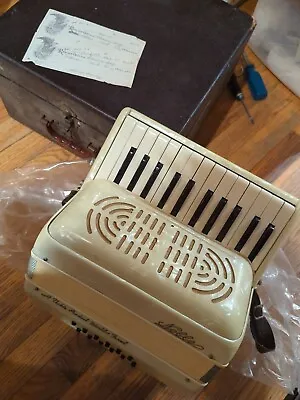 Vintage Accordion Noble With  Case  Mother Of Pearl Design Made In Italy • $199.99