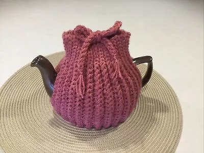 4 Cup Tea Pot Cosy Hand Crochet.. BLUSH…So Easy To Top Up EXTRA THICK NEW • $20