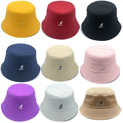 Classic Kangol Bucket Hat Cotton Men Women Casual Flat Top Hat Outdoor Sport Cap • £8.39