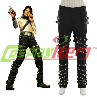 Michael Jackson Punk Classic BAD Concert Black Pants Trousers Cosplay Costume 3R • $55.60