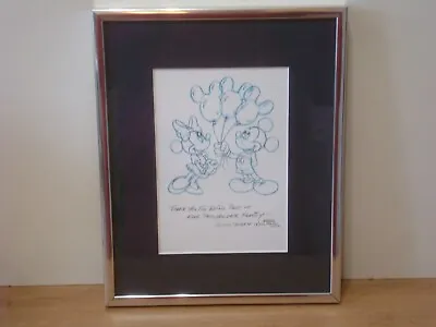 Disney Mickey & Minnie Mouse Framed Picture Passholder Family Signed By Artist • £19.99