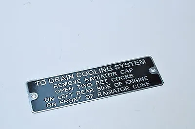 GMC CCKW G508 Drain Cooling System ZINC Data Plate WW2 • $22