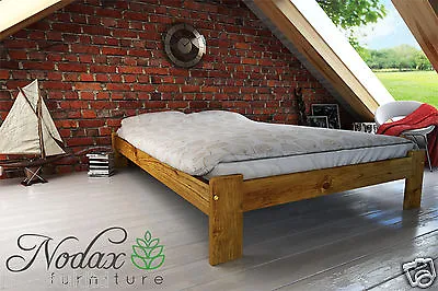 *NODAX* Wooden Pine King Size Bed 5ft Wooden Bedframe&Slats Wooden Furniture  • £293