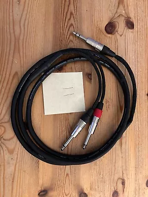 Proel - 1/4 Inch Jack Stereo Cable / Insert Loom (1x TRS Jacks 2x TS Jacks) - 2m • £15